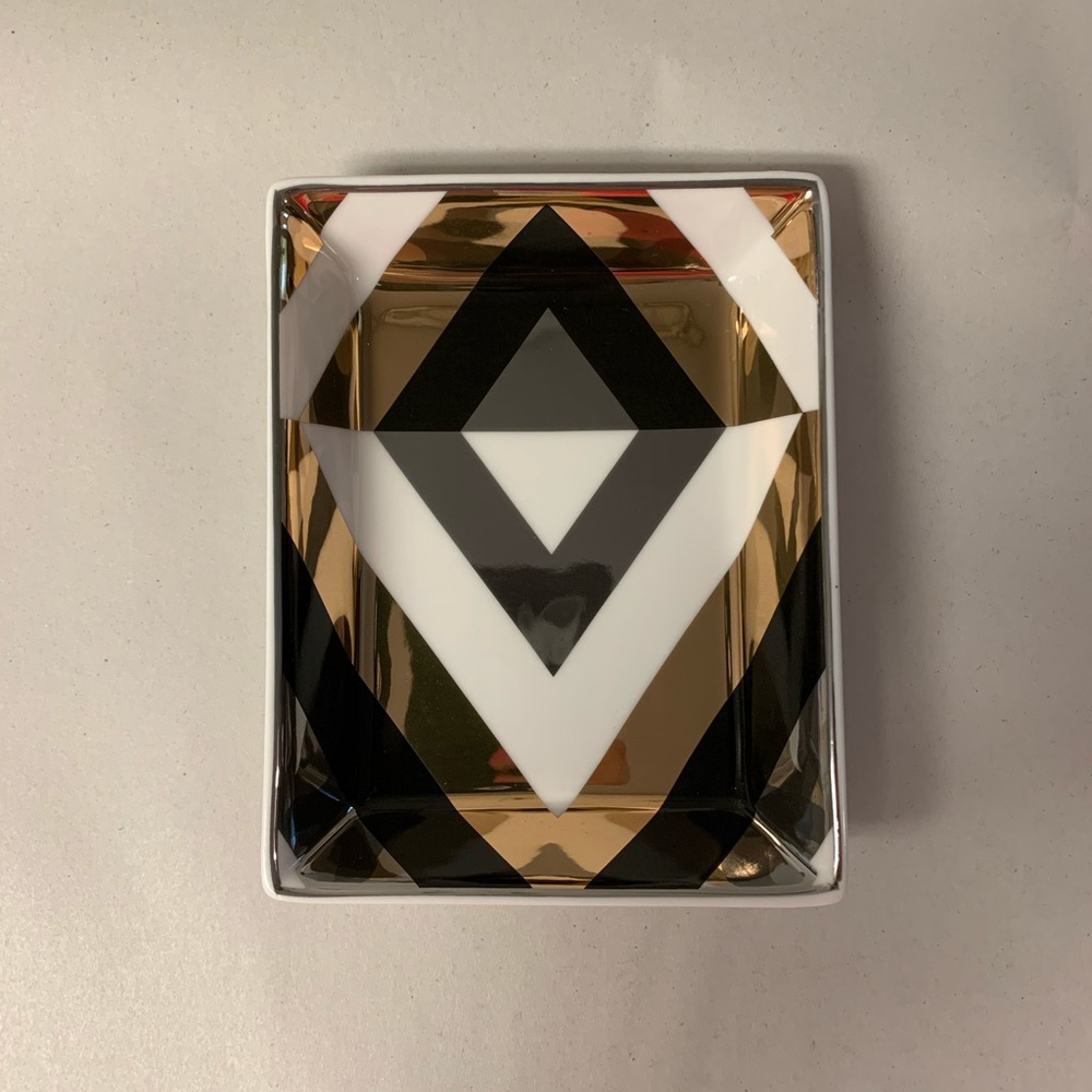 J. Crew Black, Gold, and White Jewelry Tray